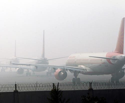 Hundreds of passengers in the national capital were inconvenienced on Sunday, as flight services were hit severely due to fog.  Ap file photo