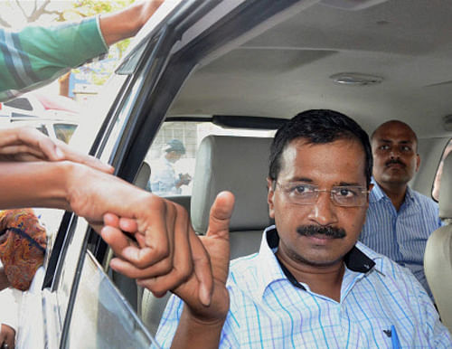 Election Commission  sent notice to Arvind Kejriwal to explain his comments for asking people to take bribe for voting.PTI File Photo