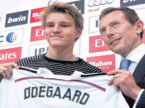 talent gets its due Norwegian prodigy Martin Odegaard (left) could not have hoped for a better boost to his fledgling career after 10-time European champions Real Madrid signed him last Thursday. reuters