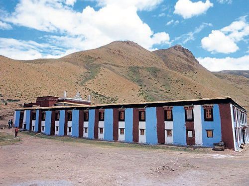 lofty tenement A monastery at Komic, a village in Himachal Pradesh.