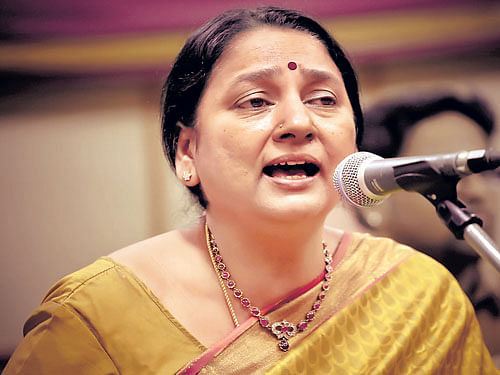 Soulful songs Subhashini Parthasarathy during a performance.