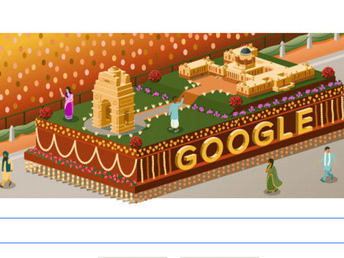 Google marks R-Day with tableau doodle