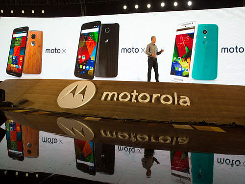 Motorola unveiled three smartphone models today for its return to China following a two-year absence from the most populous mobile phone market. AP File Phfoto.