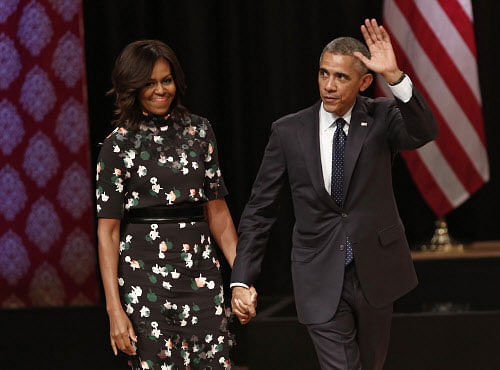 US President Barack Obama's sign off talk at Town Hall on Tuesday before flying to Riyadh had a slice of a Bollywood romantic drama. Photo: Reuters (File)
