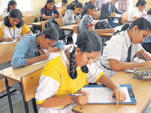 An NGO entered its 17th year of providing counselling to students ahead of the CBSE examinations beginning March 2 this year by starting its helpline Sunday.DH File Photo.