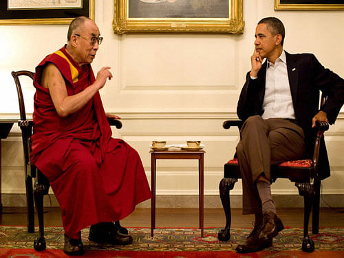 US President Barack Obama will appear at a high-profile public event here this week that the exiled Tibetan spiritual leader Dalai Lama is also attending, a move that is set to anger China. PTI File Photo.