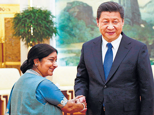 External Affairs Minister Sushma Swaraj called on Chinese President Xi Jinping, who expressed full confidence in Sino-Indian relations, hoping that 'new progress' would be made in the ties in the new year. Reuters photo