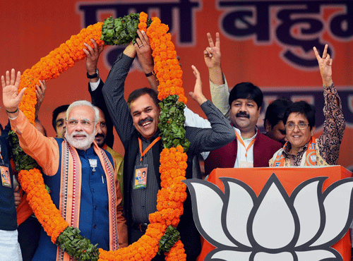 In a final push to woo the voters on the last day of campaigning for Delhi Assembly polls on Thursday, BJP MPs and Union ministers will hold at least one rally in each of the 70 constituencies in the national capital. Reuters file photo