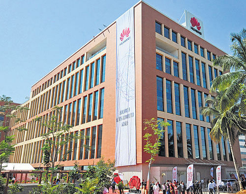 The newly inaugurated R&D campus of Huawei Technologies India in Bengaluru, on Thursday. DH Photo by S K Dinesh