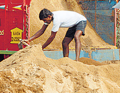 To solve the problem of shortage of sand, stockyards have been set up at Mudigere, Sringeri and Koppa. As per the new sand policy, the district administration will start distributing sand for construction works from February 9, Deputy Commissioner B S Shekarappa said. DH file photo