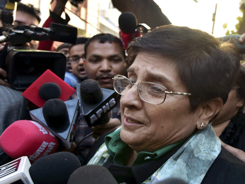 With trends clearly showing a clean sweep by Aam Aadmi Party, BJP's chief ministerial nominee Kiran Bedi said she will take full responsibility for the defeat. PTI file photo