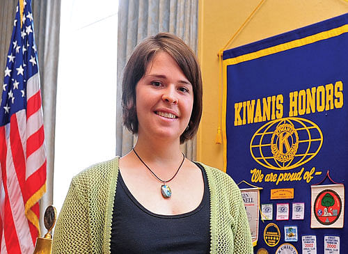 In this May 30, 2013, photo, Kayla Mueller is shown after speaking to a group in Prescott, Ariz. The parents of an American woman held by Islamic State militants say they have been notified of her death. Carl and Marsha Mueller, the parents of Kayla Jean Mueller, released a statement on Tuesday saying they have been told that she has died. AP photo