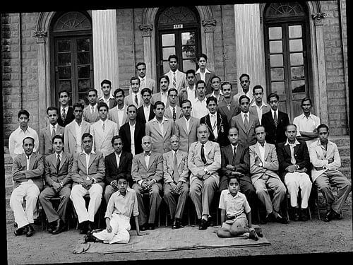 Seated (first row, second from left) Keki Tarapore, R Ramaswami, secretary of the club (fifth), Justice Balasubramaniam, the president of the club (sixth), PE Palia, the captain (seventh),  SR Ramanathan, A Narayan Murthy, GM Rajashekar, Sundaresh and Panduranga  (second row, fifth). RC Sharma (the author) is the eighth person (standing) in the last row.