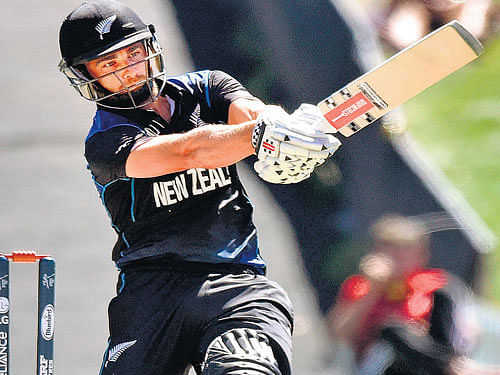 in top form: New Zealand's Kane Williamson attempts a reverse sweep during his  match-winning 66 against South Africa at Christchurch on&#8200;Wednesday. AFP