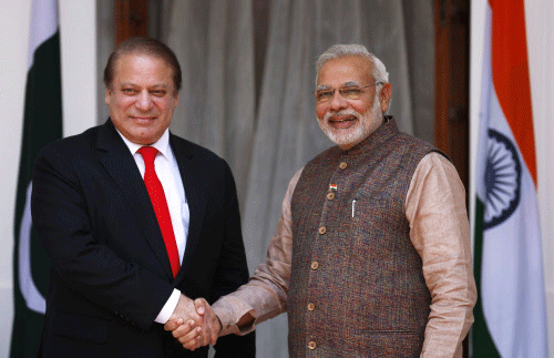 Prime Minister Narendra Modi today spoke to his Pakistani counterpart Nawaz Sharif in what is being seen here as an effort to revive the suspended diplomatic dialogue, officials said today. AP File Photo.