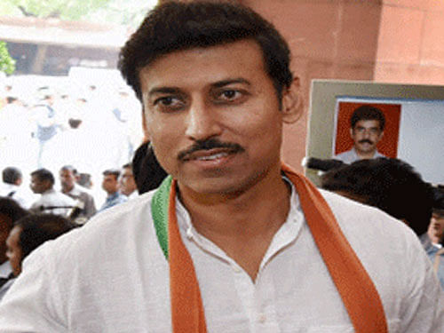 'Government is taking steps to curb.....show cause notices have been sent to these people. They have been asked to restrain themselves. The government is taking steps,' Rathore said while speaking at an interaction organised by the Indian Women Press Corps (IWPC). File photo