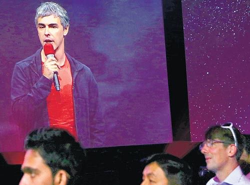 A file photo of Larry Page, the chief executive of Google, at an I/O conference in San Francisco. Page is delegating many of his responsibilities to focus on the company's strategy fro future. INYT