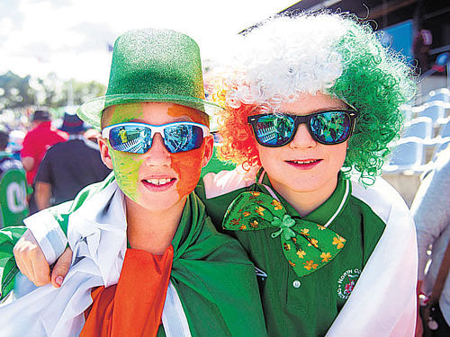 perfect start Irish fans had plenty to smille about when their countrymen defeated West Indies on Monday. afp