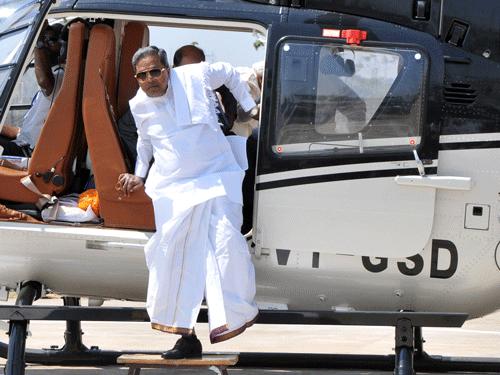 Chief Minister Siddaramaiah has spent Rs 13.07 crore on his air travel between May 13, 2013 and November 31, 2014.DH Photo