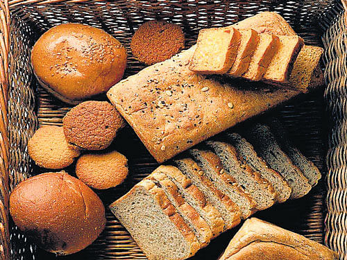 crunchy A variety of breads.