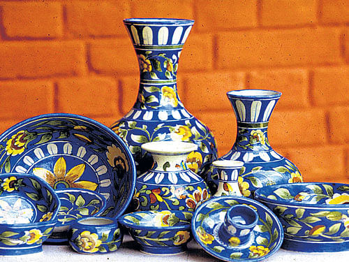 A touch of blue The exquisite blue pottery from Rajasthan.