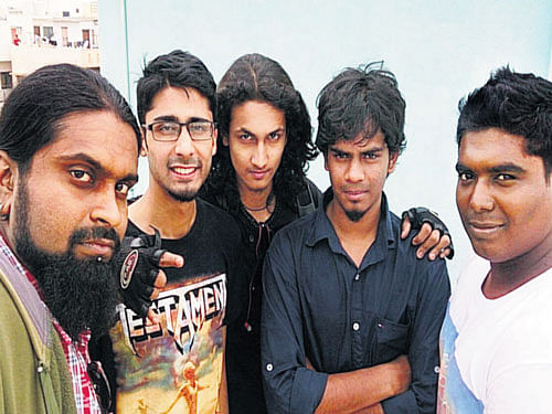 rocking (From left) Arwen Magma, Vivek 'Zombie' KR, Rohit Warloc, Manas 'Paapu' Amrit and Suraj 'Chef' Jack.