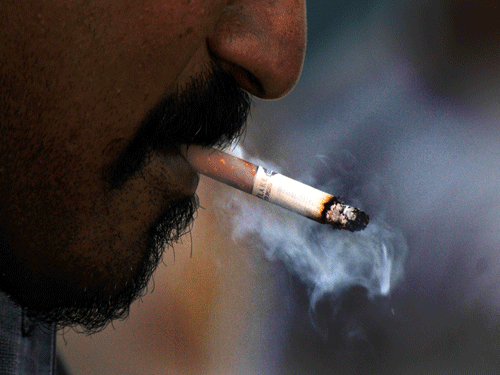 Cigarette stocks, led by ITC, fell sharply today, following the Budget proposal to increase excise duty.DH File Photo