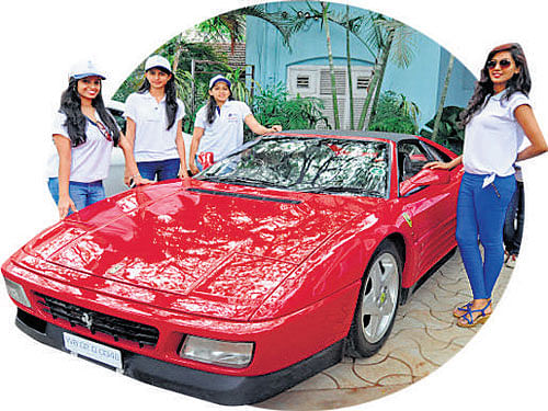 Red hot The Ferrari found many admirers.