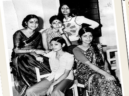 (Top row, from left) Swarup, her roommate and Farida. (Front row, from left) Sagarika and the author.