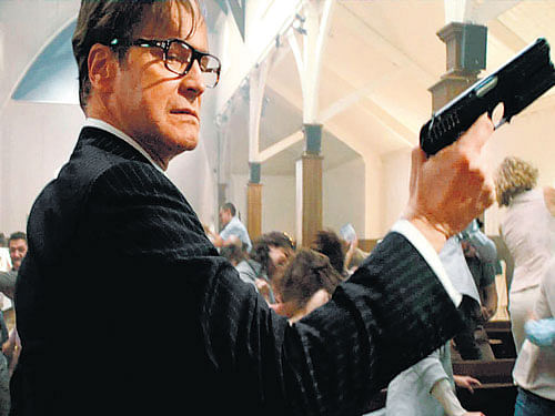Colin Firth plays secret agent Harry Hart in Kingsman: The Secret Service.