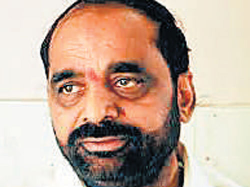 Stressing that the ruling BJP has not gone back on the Ram temple issue, Union minister of State for Chemicals and Fertilizers Hansraj Gangaram Ahir today said the temple would come up in Ayodhya and 'it will be built through other means'. File photo