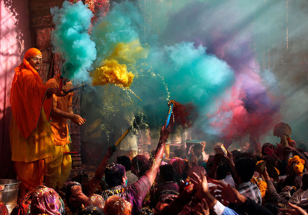 Holi was celebrated with gaiety and fervour in Punjab, Haryana and their common capital Chandigarh today as revellers took to streets armed with sprinklers since morning. Reuters File Photo.