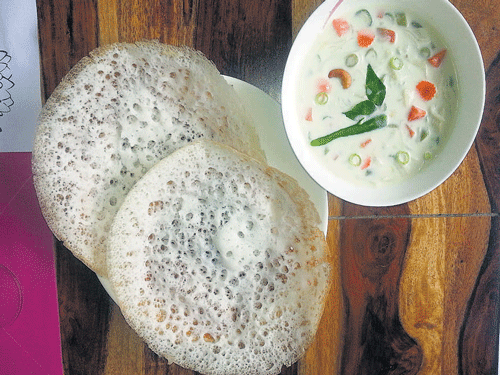 delicious Appam and stew.