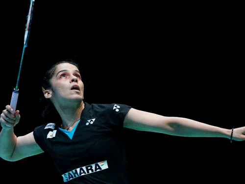 London Olympic bronze medallist Saina Nehwal today scripted history by reaching the finals of the prestigious All England Badminton Championship with a straight-game. Reuters Photo