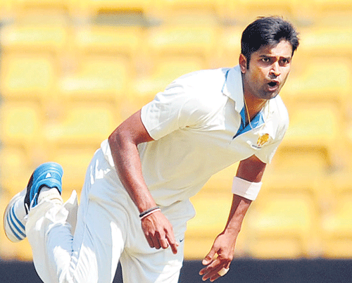 Skipper Vinay Kumar took five for 34 as defending champions Karnataka skittled out Tamil Nadu for 134 on the opening day of the Ranji Trophy cricket tournament final... DH file photo