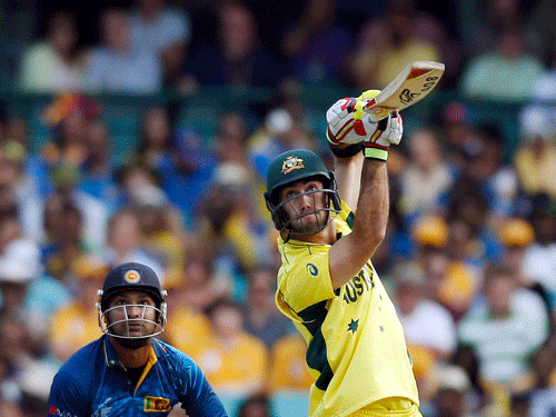 Australia replaced Sri Lanka in second spot in Pool A, propelled by a&#8200;fine ton from Glenn Maxwell, before they weathered Kumar Sangakkara's third consecutive century of the World Cup, in Sydney on Sunday.Reuters photo