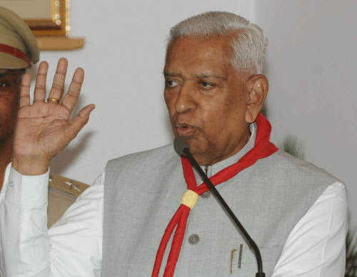 Karnataka Governor Vajubhai Rudabhai Vala on Tuesday walked out of the durbar hall of Raj Bhavan even as the national anthem was being played during a function.DH file photo