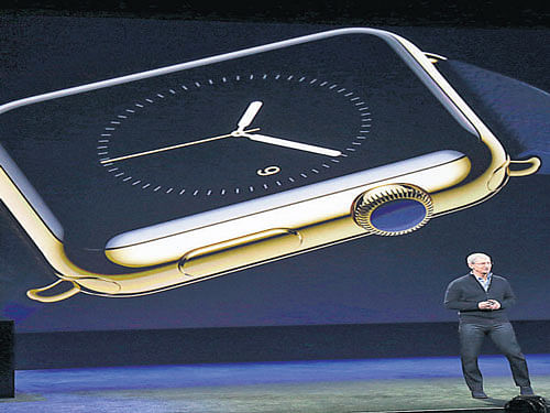 Apple CEO Tim Cook announces the Apple Watch in San Francisco. INYT