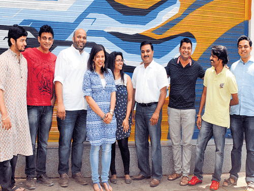 team spirit (From left) Bharath, Vikram, Soham, Pratyusha, Alka, Kalyan, Anupam, Manoj and Suhas. DH Photo by S K Dinesh