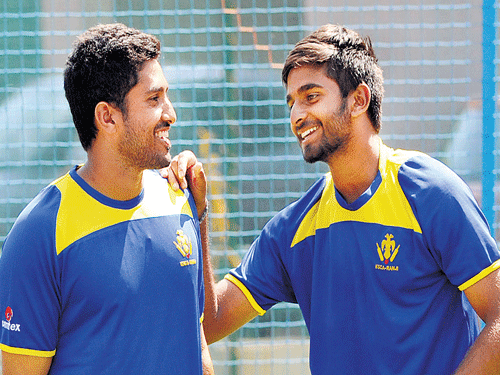 LET'SDOITAGAIN: Karnataka will be eyeing a strong effort fromKarun Nair (left) andR Samarth in their Irani Cupmatch against Rest of India. DH PHOTO / SRIKANTA SHARMA R
