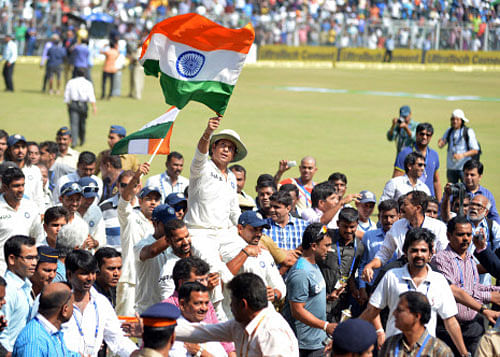 Sachin Tendulkar, during his farewell ceremony at Wankhede Stadium in Mumbai. DH file photo