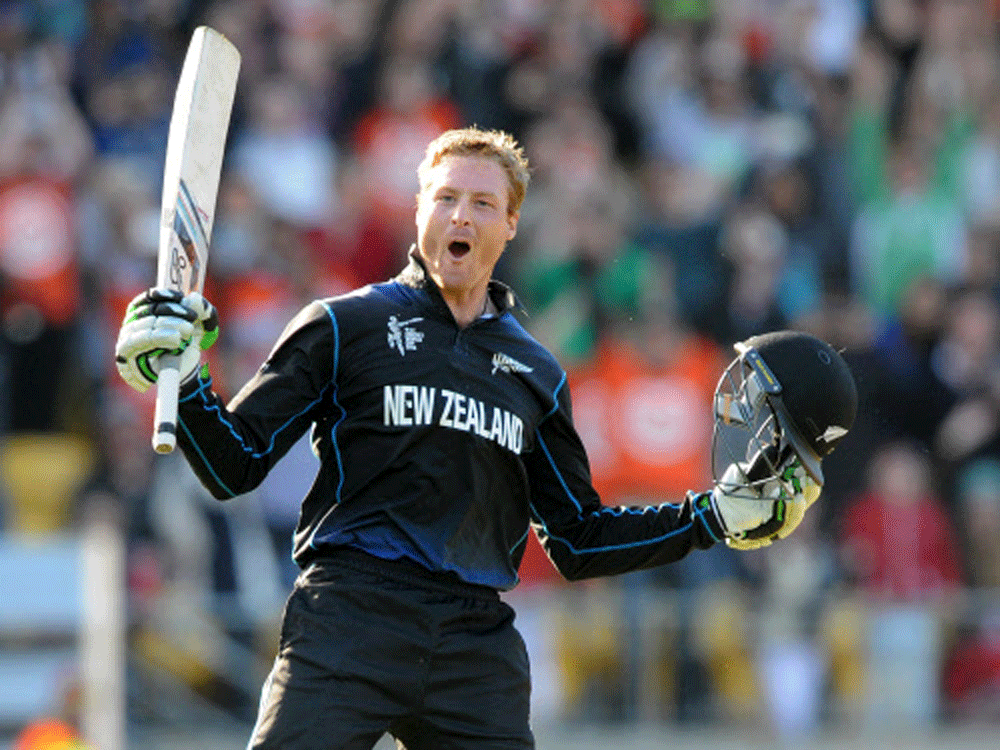 Martin Guptill could not have found a better time to rediscover his form as he scored a World Cup best 237 not out on Saturday to lead New Zealand into the semifinals against South Africa. AP File Photo.