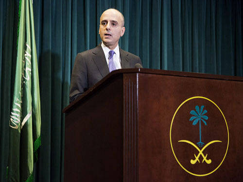 Saudi Ambassador to the United States Adel Al-Jubeir announces Saudi Arabia has carried out air strikes in Yemen against the Houthi militias who have seized control of the nation, during a news conference in Washington. Reuters photo