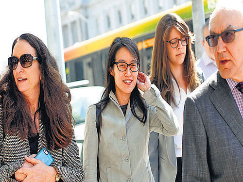 Ellen Pao (centre) leaves San Francisco Superior Court Civic Centre Courthouse with members of her legal team. REUTERS