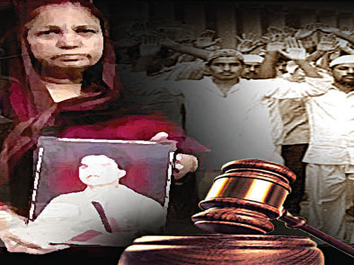 All the 16 surviving accused Provincial Armed Constabulary personnel in the 1987 Hashimpura massacre case were on March 21 acquitted by a Delhi court of charges related to the killing 42 Muslims who were picked up from a village in UP's Meerut, with the judge giving them benefit of doubt. DH illustration for representation