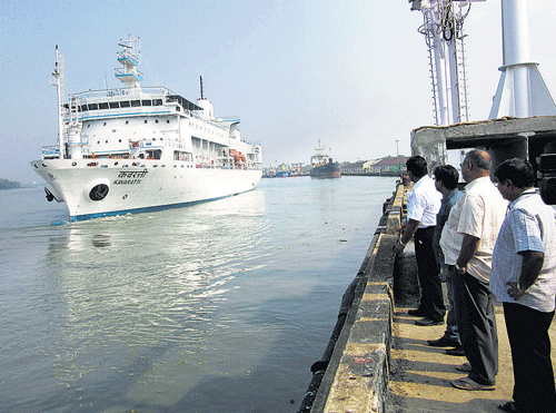Passenger ShipMVKavaratti leaves fromCochin Port on Monday for Djibouti Port to evacuate Indians stranded in conflict-hit Yemen. PTI