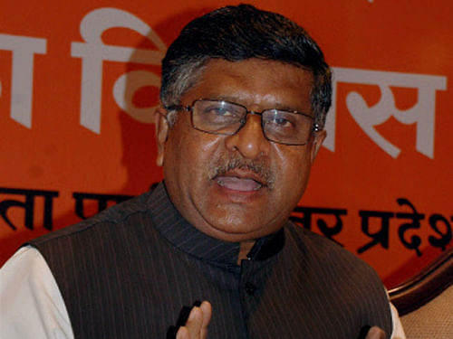 Union Minister for Communications and IT Ravishankar Prasad. PTI file photo