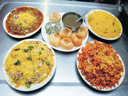 mouth-watering A variety of 'chaats'.
