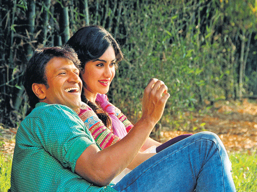 Puneeth and Adah Sharma in a scene from the film.