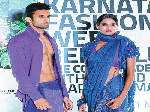 poised The models showcasing different collections.  DH photos by bk janardhan